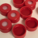 30035 11mm Red Plastic Snap-Loc Caps with PTFE/Silicone Liner