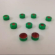 14213 11mm Green Aluminum Crimp Seals w/PTFE/Red Rubber Liners 100/pk