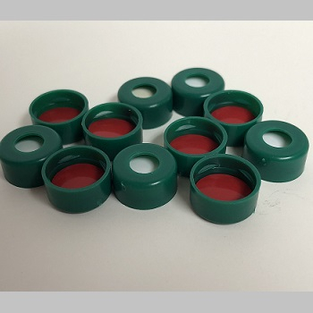 30050 11mm Green Plastic Snap-Loc Caps with PTFE/Silicone Liner
