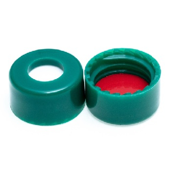 25250G-1000 9mm Green Cap with PTFE/SIL/PTFRE Liner Fits Robot Vial